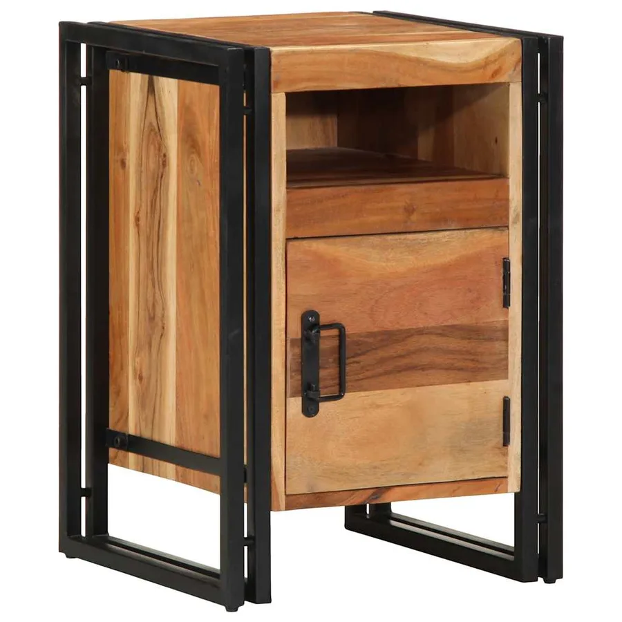 Table de chevet 40x40x59 cm en bois massif d'acacia - 13