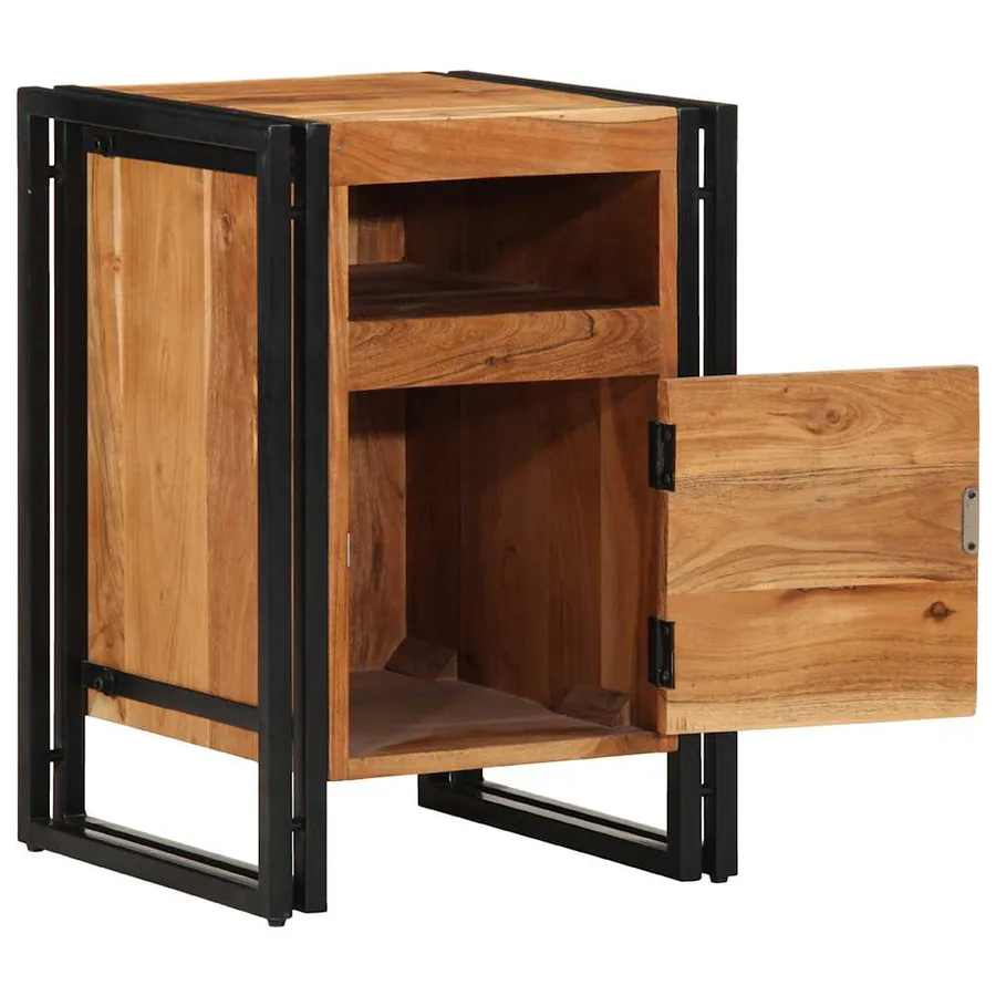 Table de chevet 40x40x59 cm en bois massif d'acacia - 2
