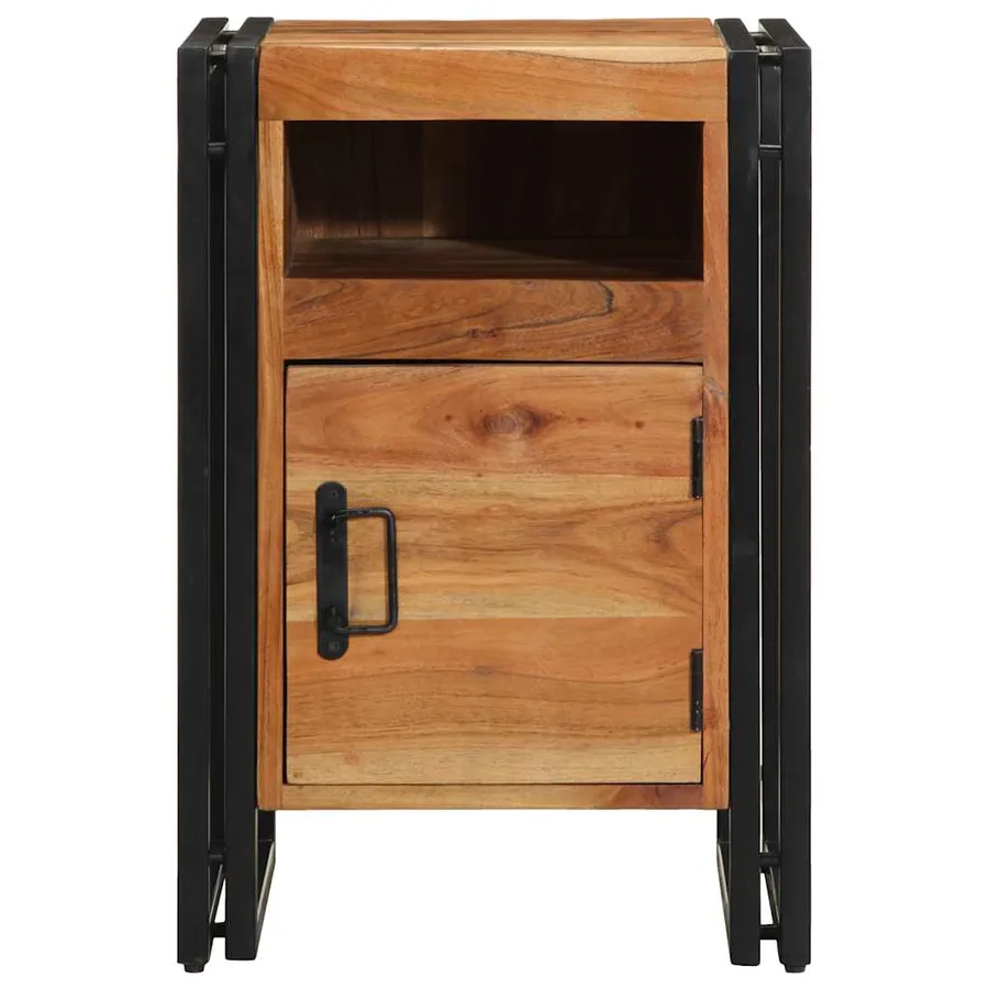 Table de chevet 40x40x59 cm en bois massif d'acacia - 3