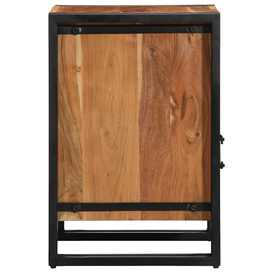 Table de chevet 40x40x59 cm en bois massif d'acacia - 4