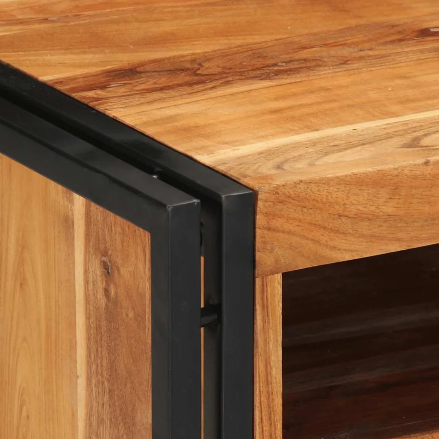 Table de chevet 40x40x59 cm en bois massif d'acacia - 6