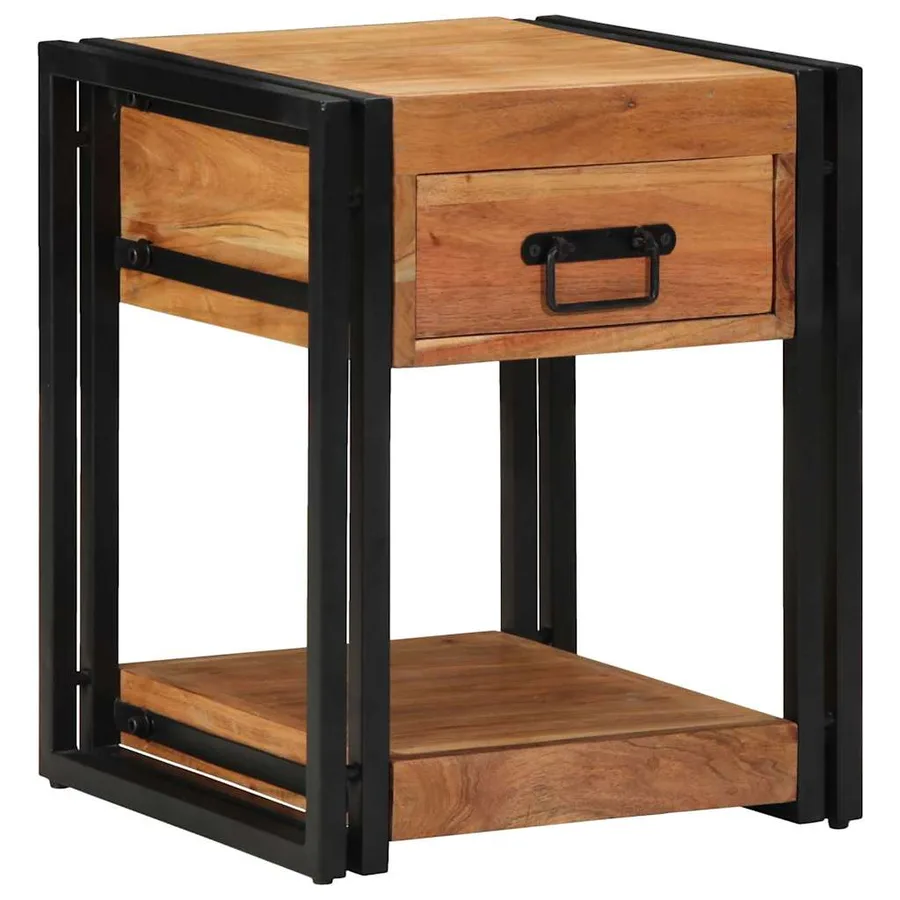Cabinet de chevet 2 pcs 40 x 40 x 50 cm Bois d'Acacia Massif - 3