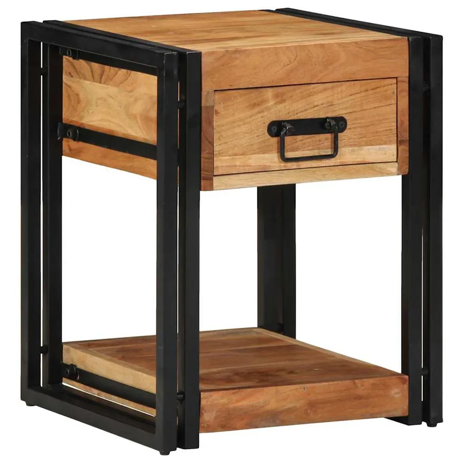 Cabinet de chevet 2 pcs 40 x 40 x 50 cm Bois d'Acacia Massif - 4