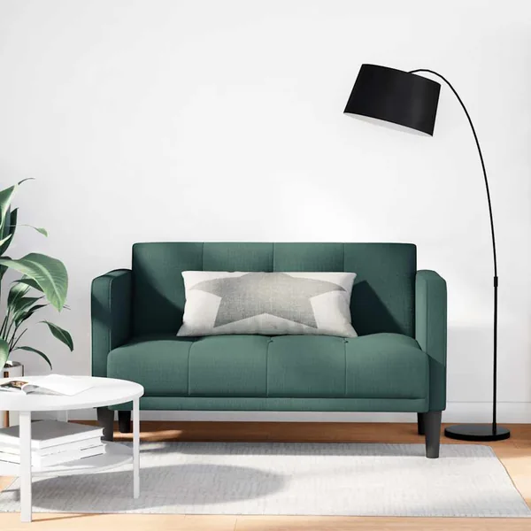 Canapé deux places vert foncé 111 cm en tissu