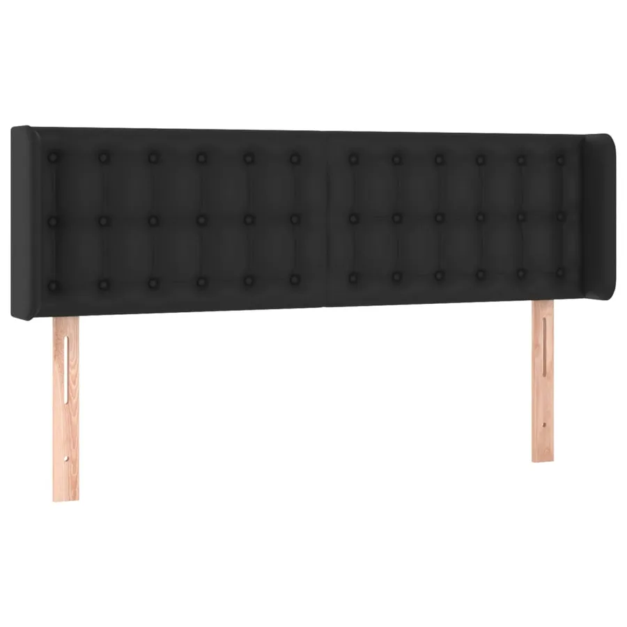 Tête de lit à LED Noir 147x16x78/88 cm Similicuir - 3