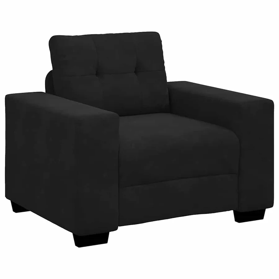 Fauteuil noir 100x78x80 cm velours - 2