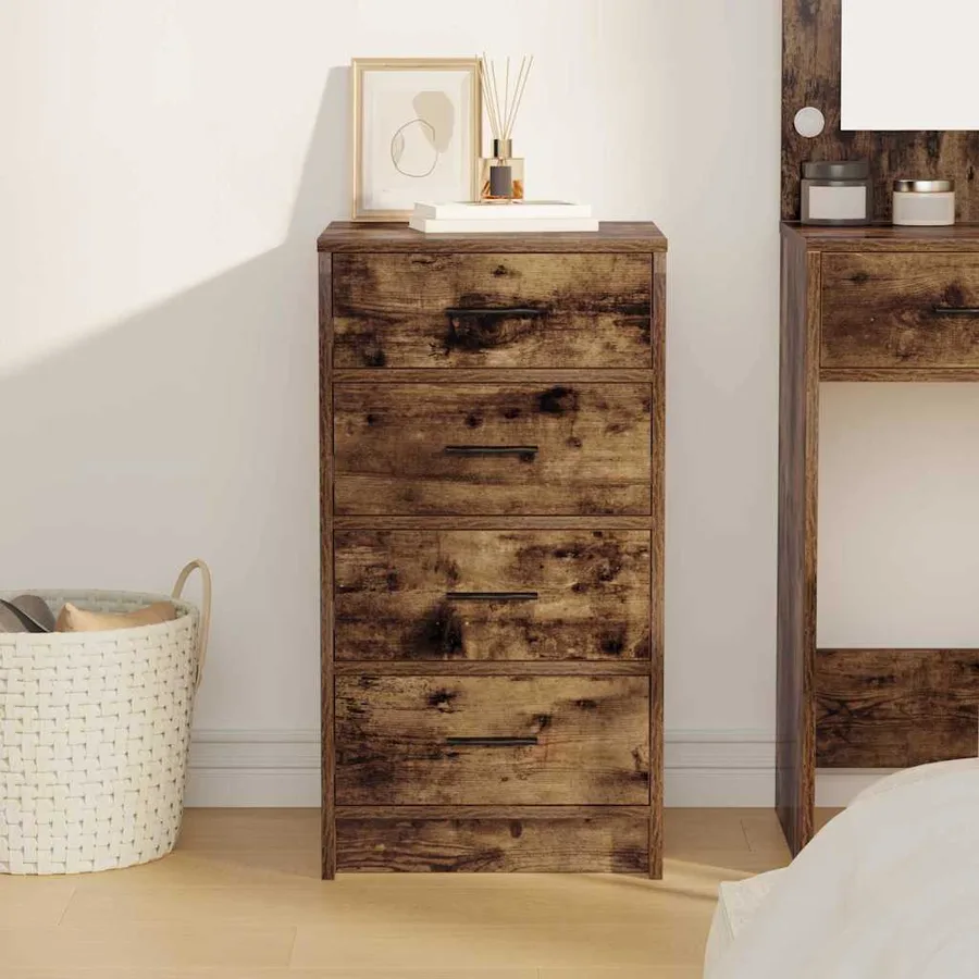 Buffet avec tiroir Chêne fumé 40 x 41 x 75 cm Bois d'ingénierie - 4