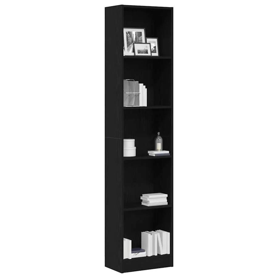 Bibliothèque en chêne noir 40 x 24 x 176 cm bois d'ingénierie - 3