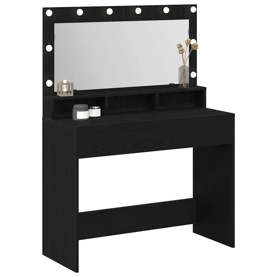Table de Toilette avec étagère Chêne noir 100 x 41 x 135 cm - 3