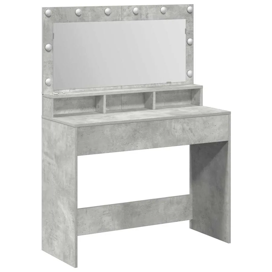 Table de Toilette avec étagère Gris béton 100 x 41 x 135 cm - 2