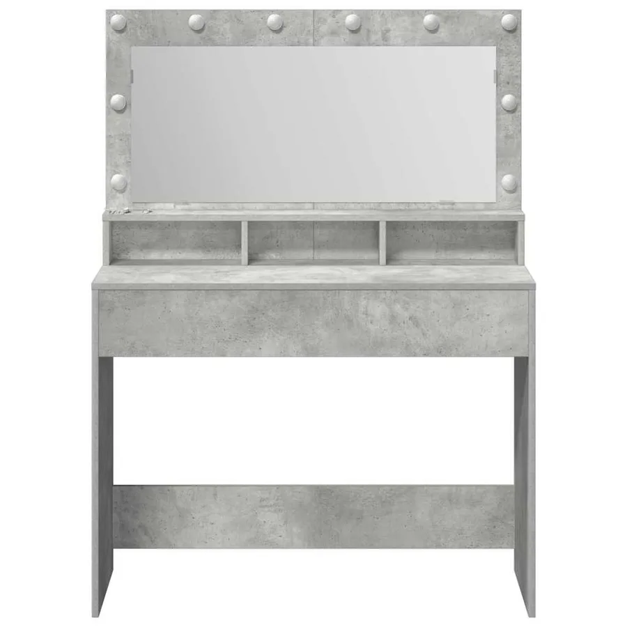 Table de Toilette avec étagère Gris béton 100 x 41 x 135 cm - 4