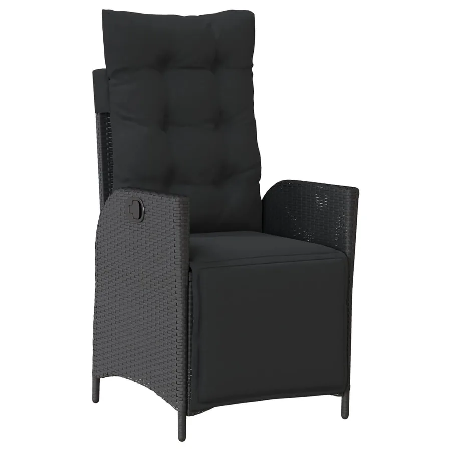 Ensemble à manger de jardin coussins 7pcs Noir Résine tressée - 6
