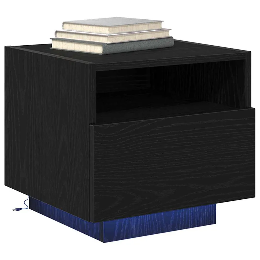 Cabinet de chevet avec tiroir 2 pcs Chêne noir 40 x 39 x 37 cm - 3