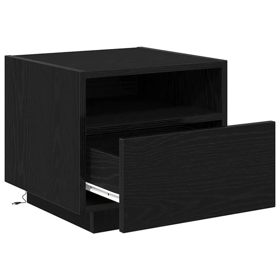 Cabinet de chevet avec tiroir 2 pcs Chêne noir 40 x 39 x 37 cm - 7