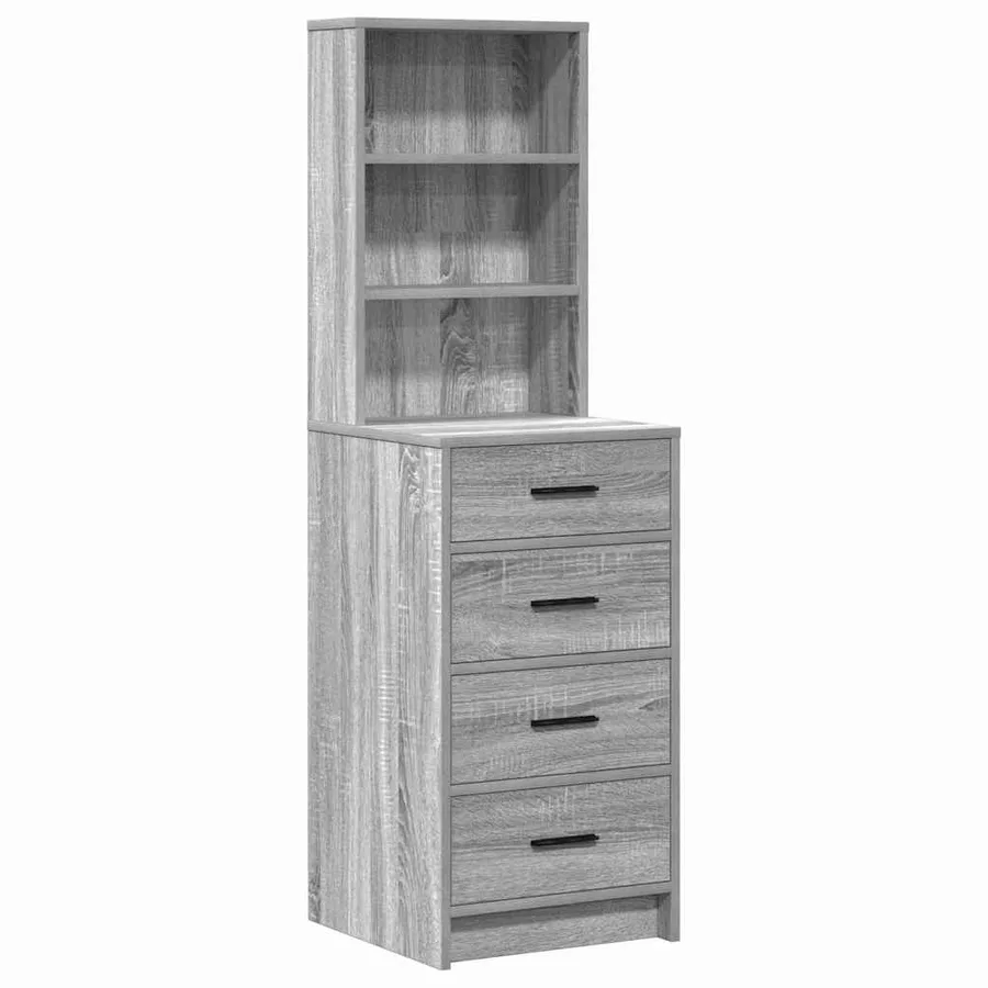 Table de Toilette 2 pcs Gris 50 x 41 x 135 cm Bois d'ingénierie - 6