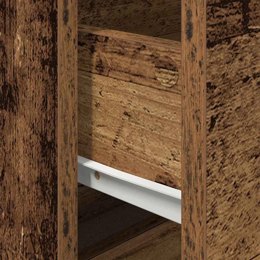 Cabinet de chevet avec tiroir 2 pcs Bois ancien 50 x 39 x 41 cm - 12