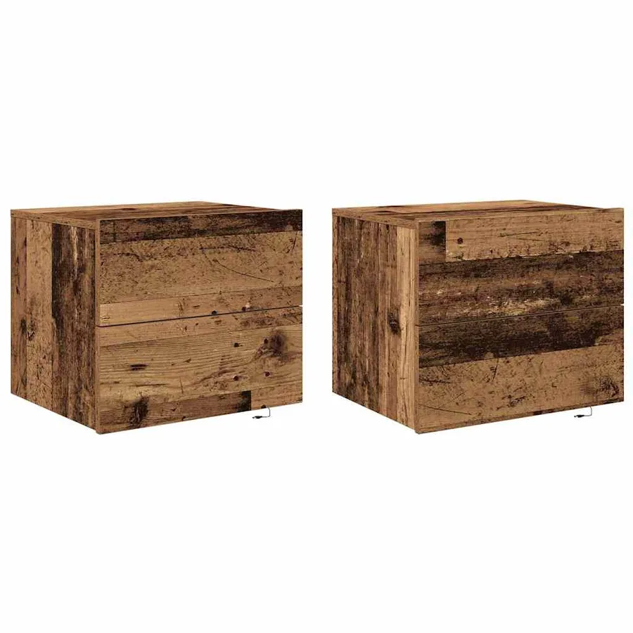 Cabinet de chevet avec tiroir 2 pcs Bois ancien 50 x 39 x 41 cm - 2
