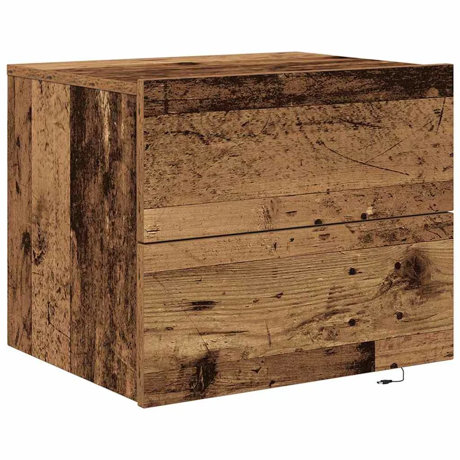 Cabinet de chevet avec tiroir 2 pcs Bois ancien 50 x 39 x 41 cm - 7