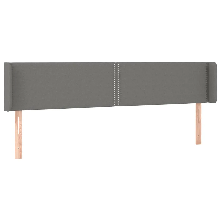 Tête de lit à LED Gris foncé 203x16x78/88 cm Tissu - 3