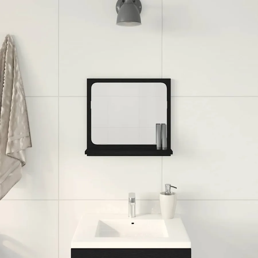 Miroir de salle de bain en chêne noir 40 x 10,5 x 37 cm bois d'ingénierie - 3