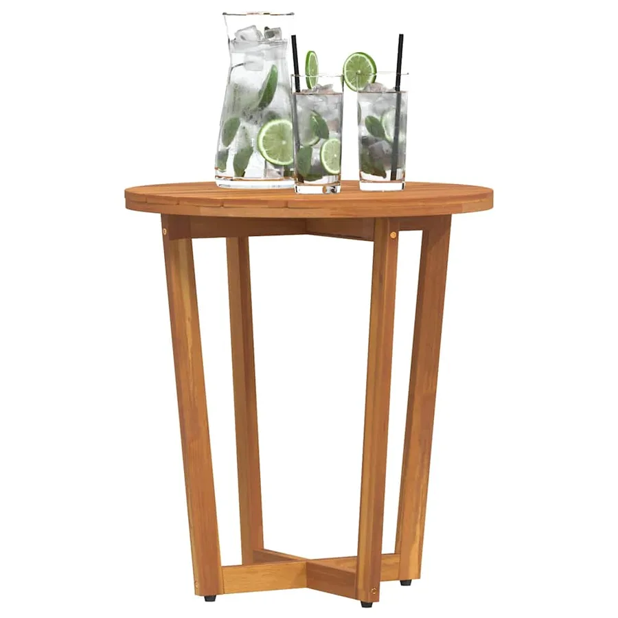 Table d'appoint de jardin ronde Ø55x60 cm en bois d'acacia massif - 4