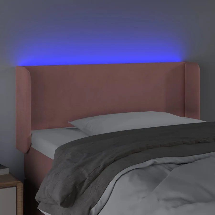 Tête de lit à LED Rose 103x16x78/88 cm Velours - 4