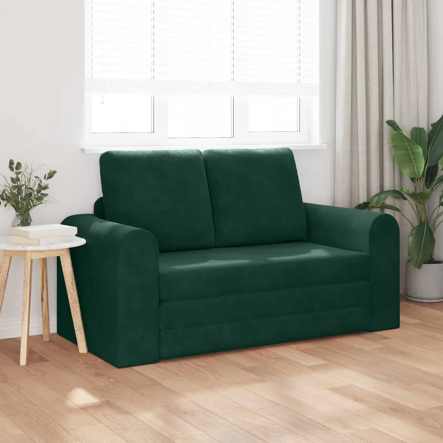 Canapé-Lit Vert foncé 148 x 71 x 83 cm Velours - 3