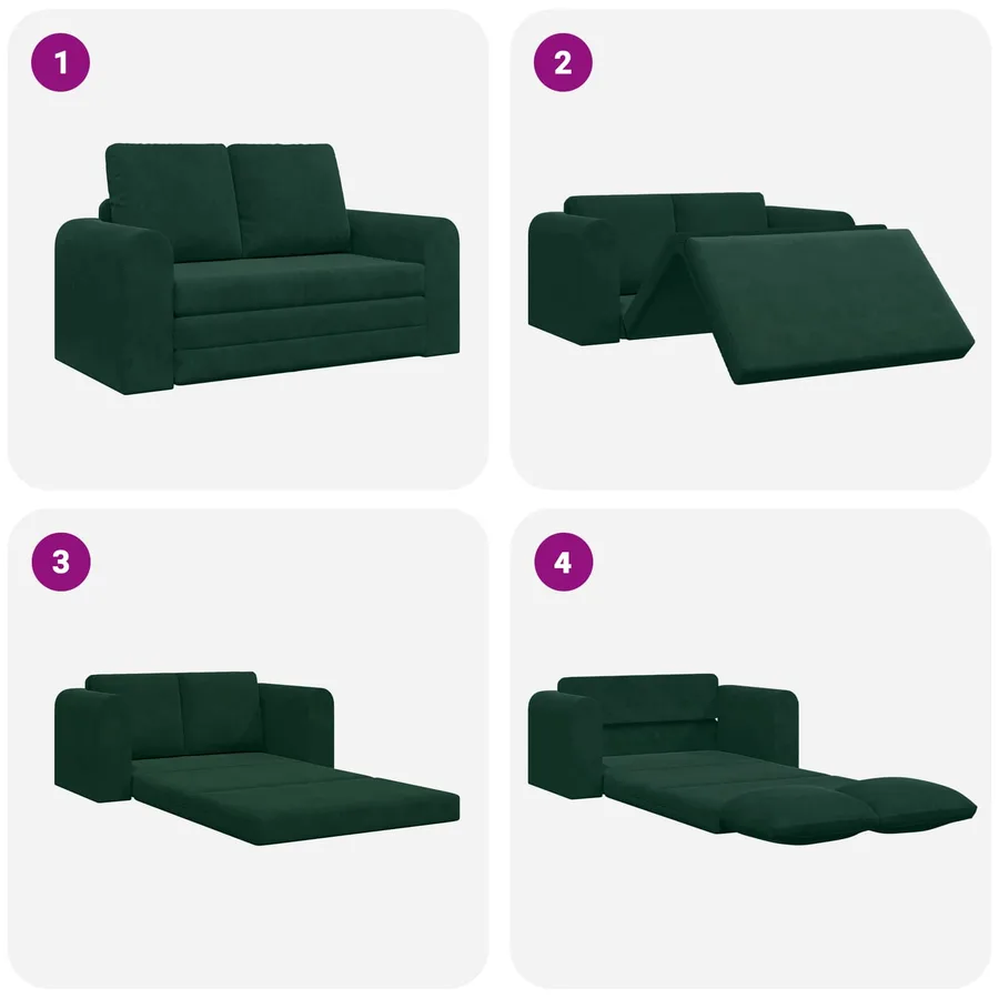 Canapé-Lit Vert foncé 148 x 71 x 83 cm Velours - 8