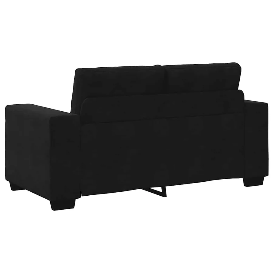 Canapé causeuse noir 160x77x82 cm velours - 6
