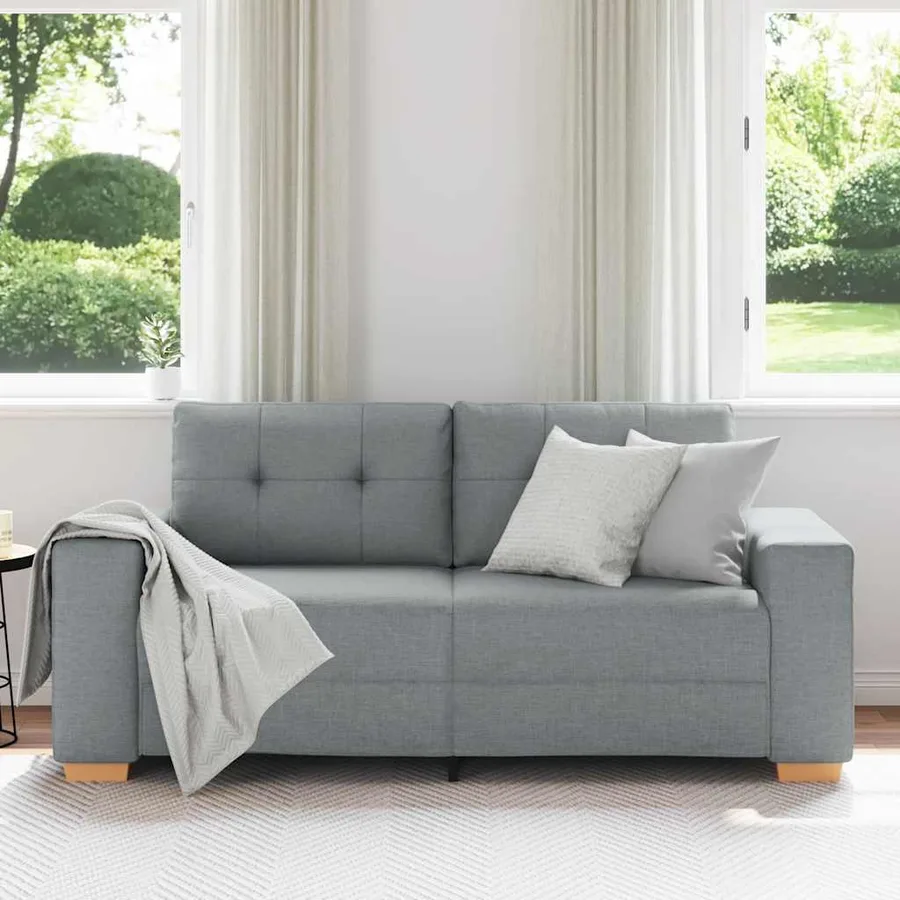 Canapé deux places gris clair 180 x 77 x 82 cm en tissu - 3