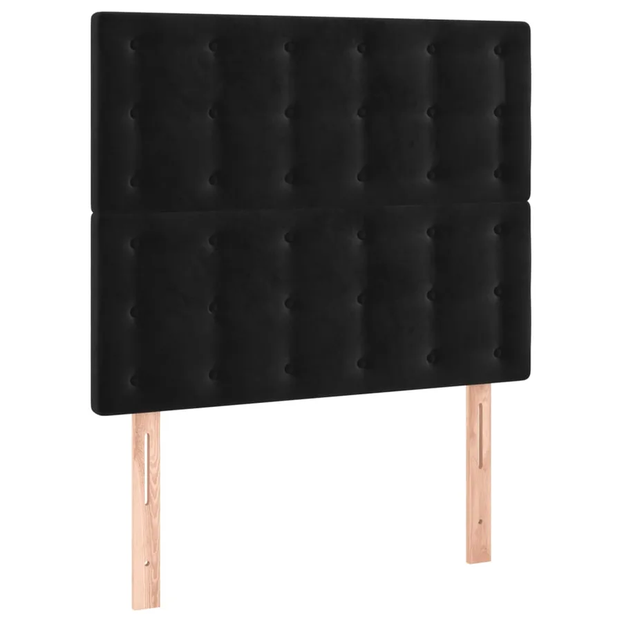 Tête de lit à LED Noir 100x5x118/128 cm Velours - 4