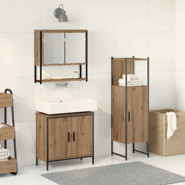 Ensemble de mobilier de salle de bain 3 pc Marron