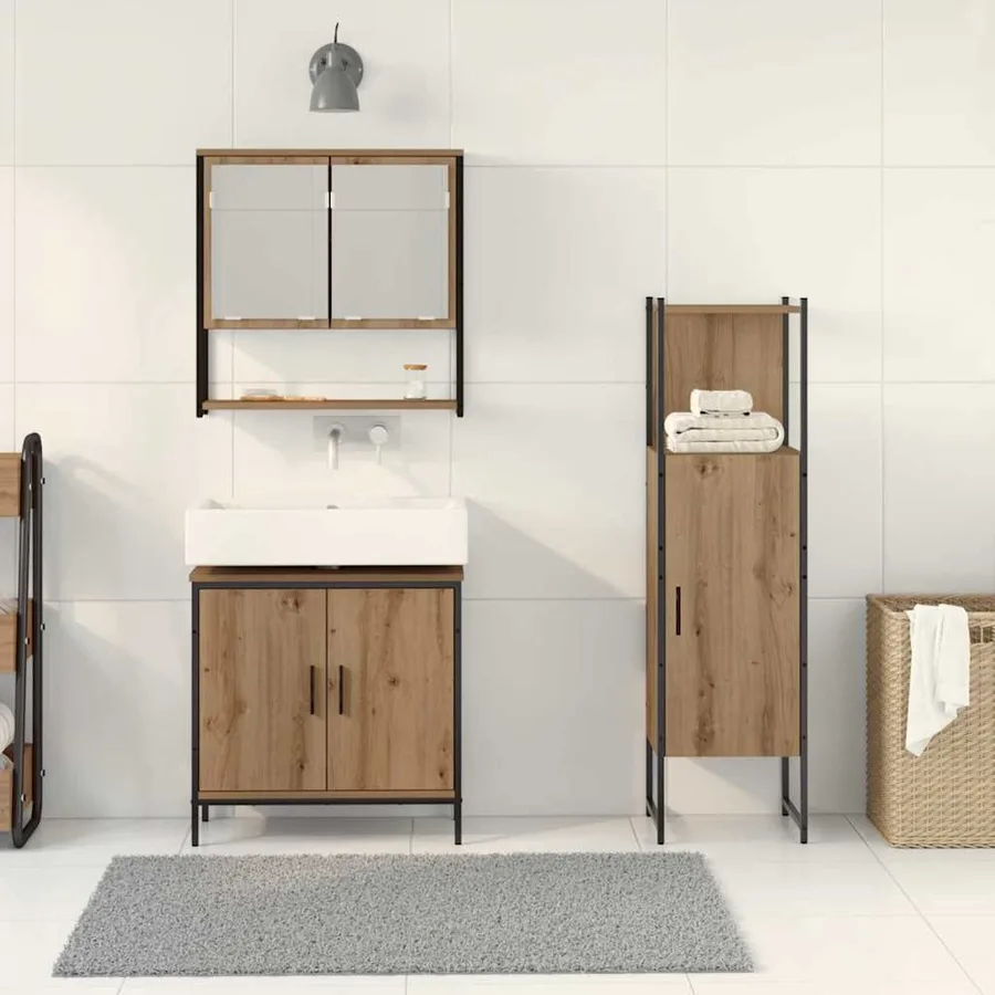 Ensemble de mobilier de salle de bain 3 pc Marron - 4