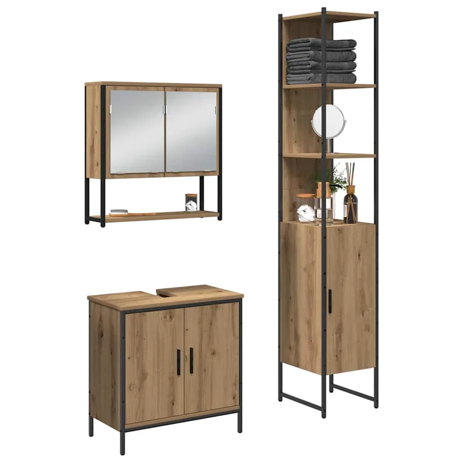 Ensemble de mobilier de salle de bain 3 pc Marron - 3