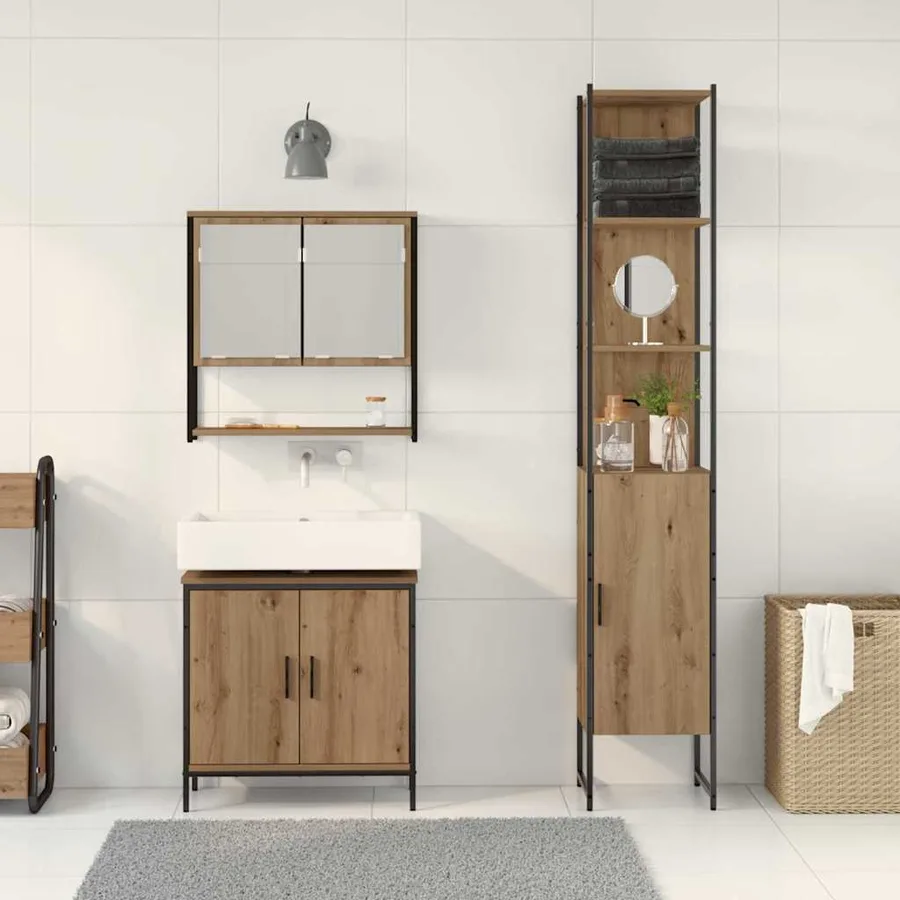 Ensemble de mobilier de salle de bain 3 pc Marron - 4