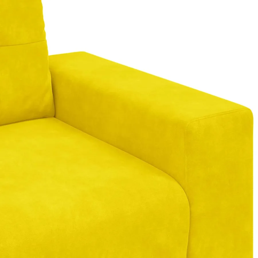 Ensemble de Canapés 3 pcs Jaune 221 x 80 x 80 cm Velours - 10