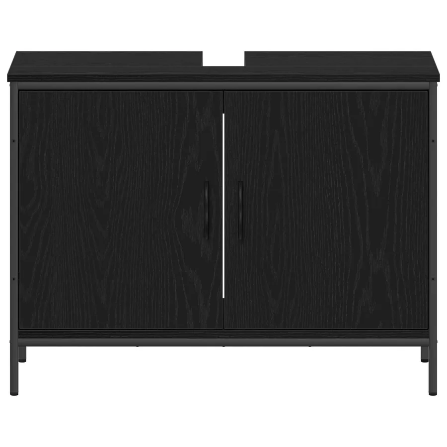 Ensemble de mobilier de salle de bain avec étagère 4 pcs Noir - 8