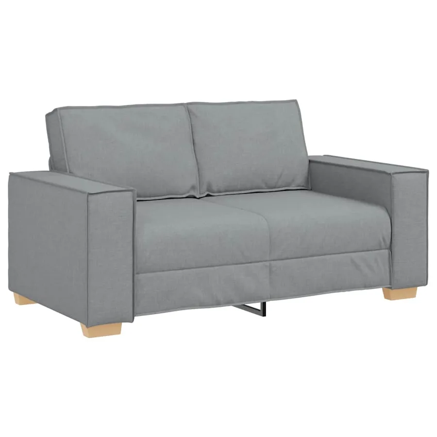 Ensemble de canapé 2 pcs avec coussins en tissu gris clair - 4