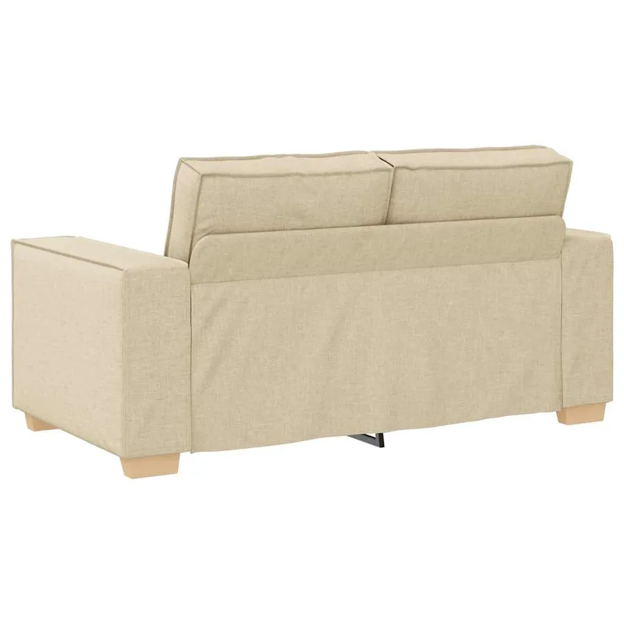 Ensemble de canapé 2 pcs avec coussins en tissu crème - 6