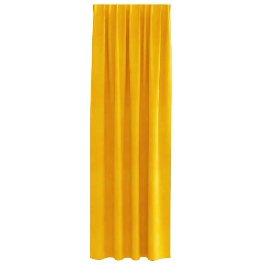 Rideaux occultants 2 pcs Jaune moutarde 140 x 225 cm Velours - 4