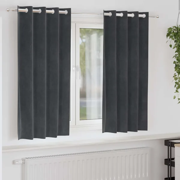 Rideaux occultants 2 pcs Gris clair 140 x 175 cm Velours