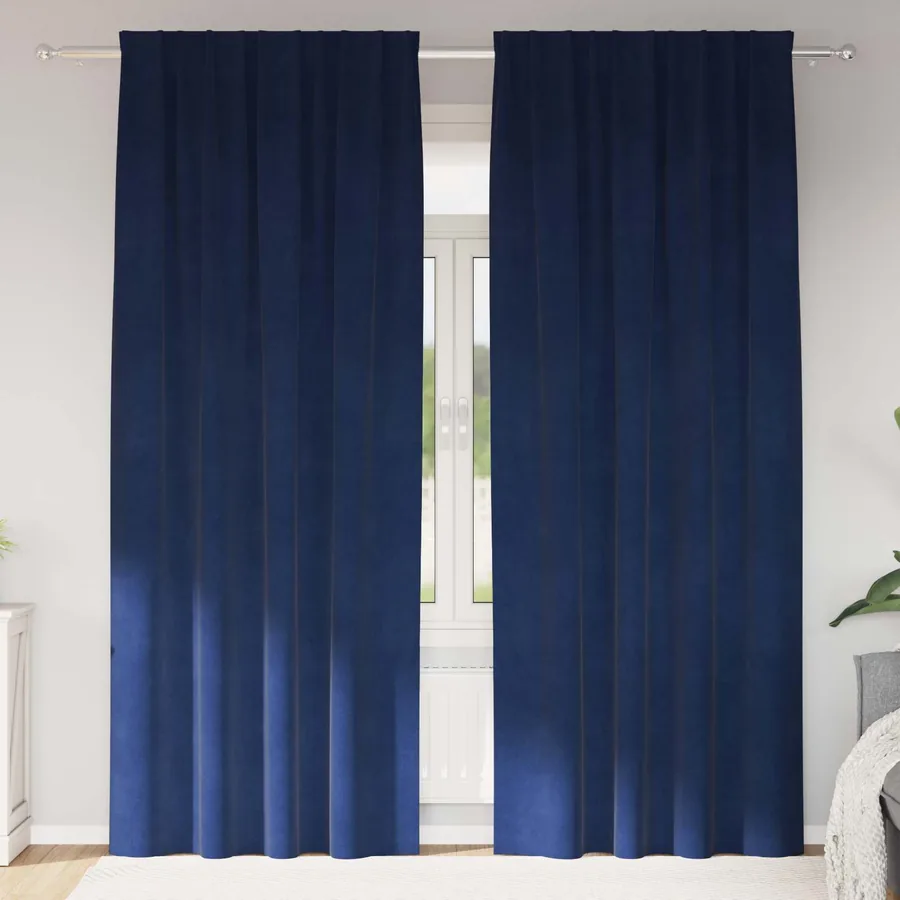 Rideaux occultants 2 pcs Bleu foncé 140 x 260 cm Velours