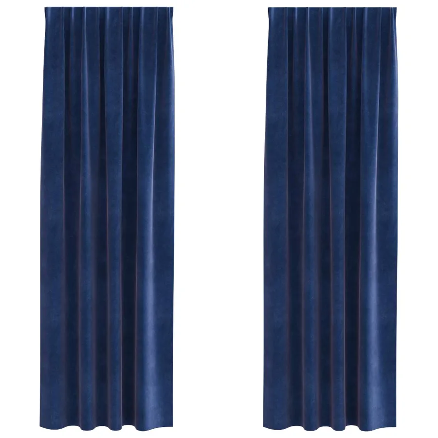 Rideaux occultants 2 pcs Bleu foncé 140 x 260 cm Velours - 2