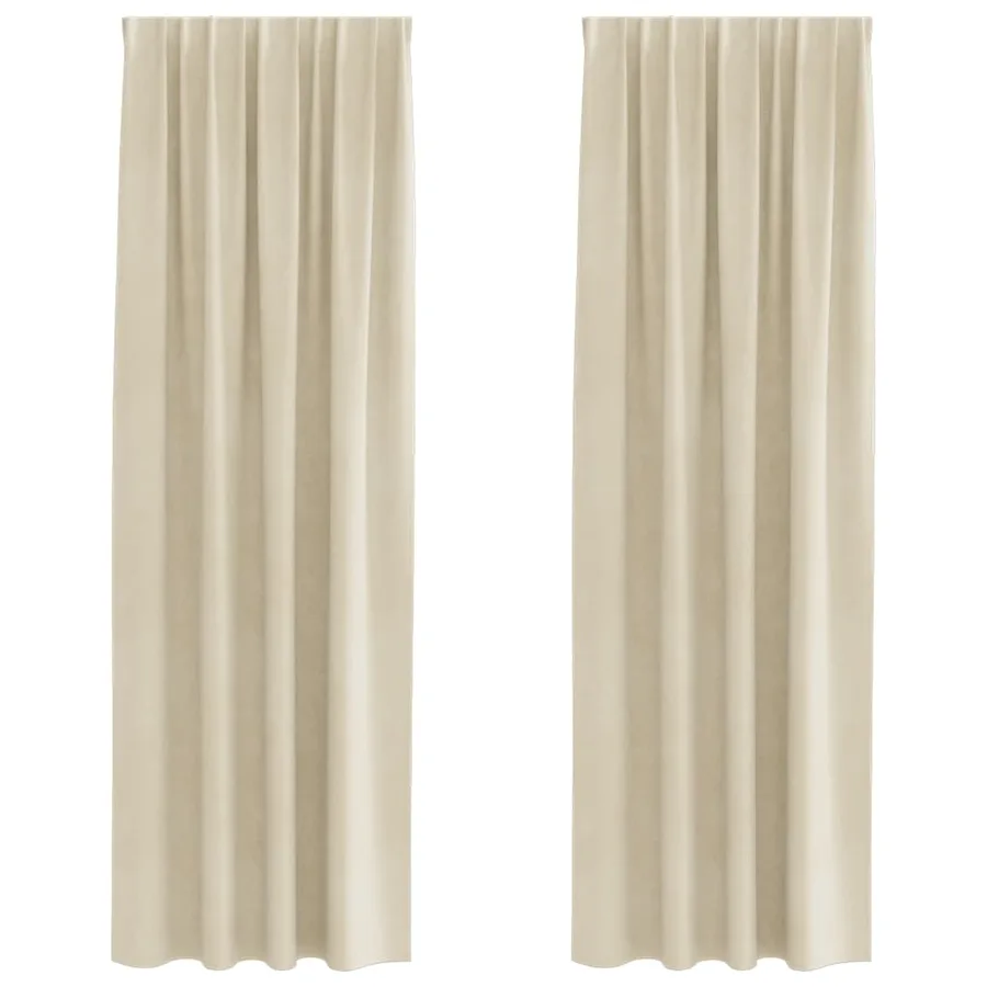 Rideaux occultants 2 pcs Crème 140 x 245 cm Velours - 2