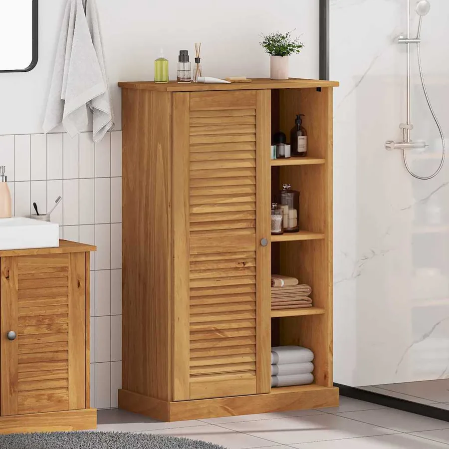 Armoire de salle de bain avec porte VIGO Marron et Marron Miel