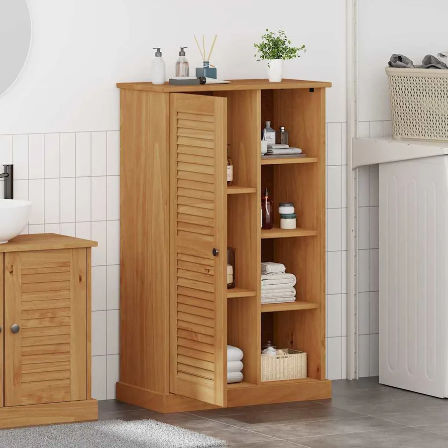 Armoire de salle de bain avec porte VIGO Marron et Marron Miel - 4