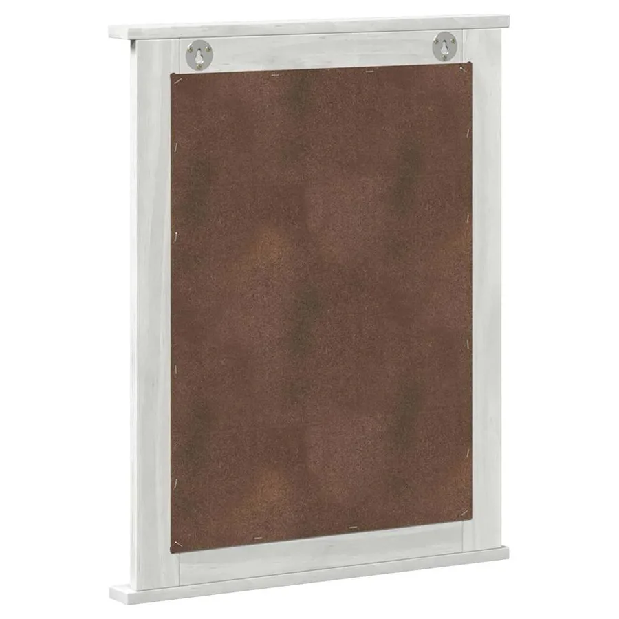 Miroir VIGO Blanc antique 55,5 x 5 x 70 cm Bois de pin massif - 6