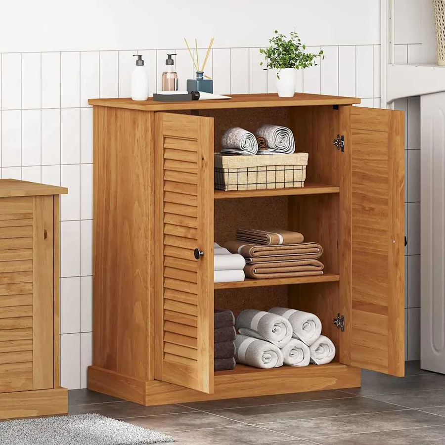 Armoire de salle de bain avec porte VIGO Marron et Marron Miel - 4