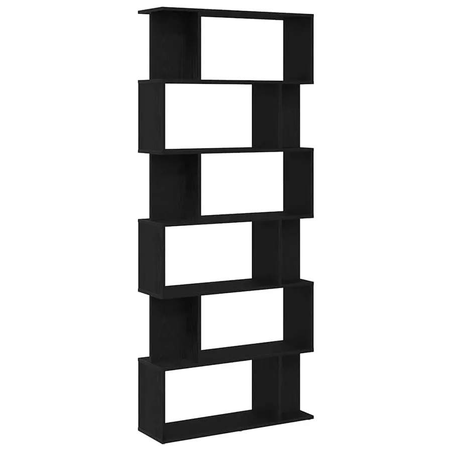 Bibliothèque en chêne noir 80 x 24 x 190,5 cm bois d'ingénierie - 2