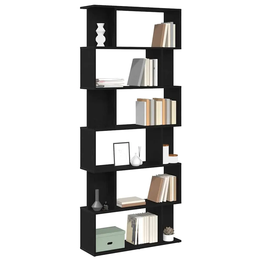 Bibliothèque en chêne noir 80 x 24 x 190,5 cm bois d'ingénierie - 4